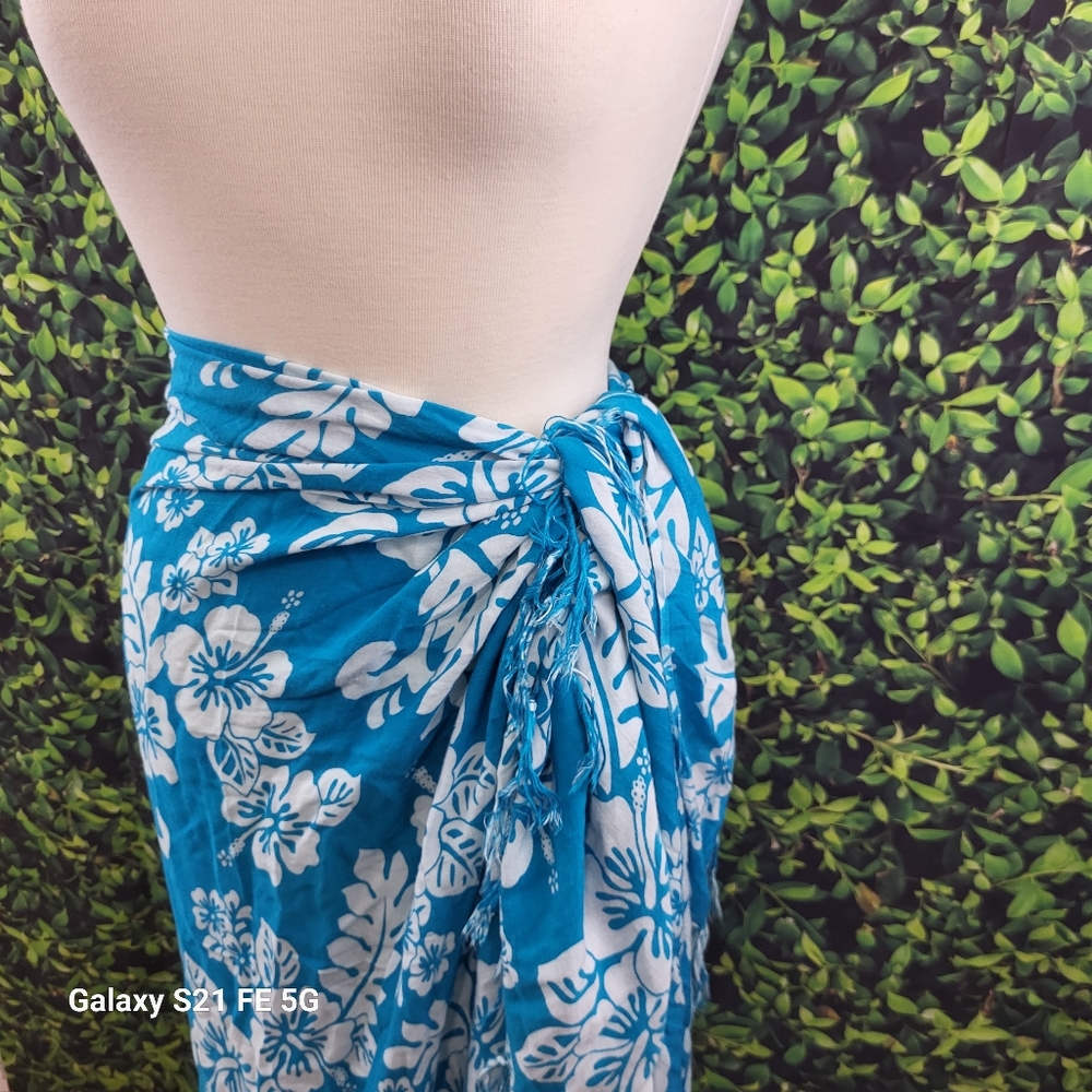 Blue Floral Wrap One Size